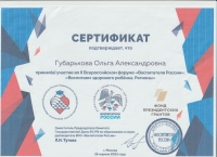 Сертификат Воспитатели России 2021